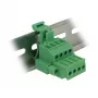 Delock 65936 set morsettiera per guida DIN, 4 poli, bloccaggio a vite, verde