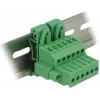 Delock 65942 set morsettiera per guida DIN, 6 poli, bloccaggio a vite, verde