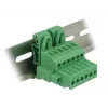 Delock 65942 set morsettiera per guida DIN, 6 poli, bloccaggio a vite, verde