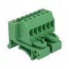 Delock 65942 set morsettiera per guida DIN, 6 poli, bloccaggio a vite, verde