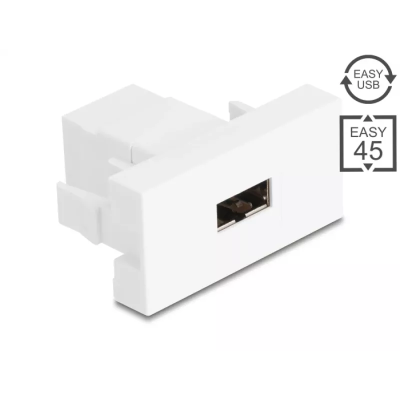 Delock Easy 45 Modulo EASY-USB 2.0 Type-A connettore femmina a EASY-USB Type-A connettore femmina bianco 90866