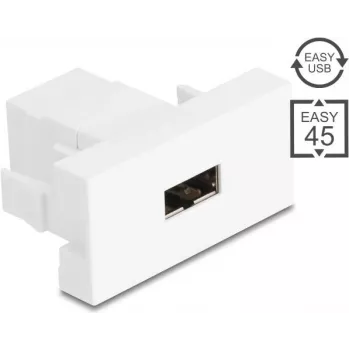 Delock Easy 45 Modulo EASY-USB 2.0 Type-A connettore femmina a EASY-USB Type-A connettore femmina bianco 90866