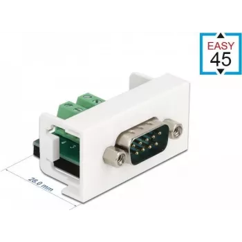 Delock Easy 45 modulo snap-in D-Sub 9 poli connettore maschio su morsettiera 10 poli, bianco RAL 9003 81351