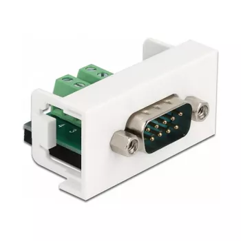 Delock Easy 45 modulo snap-in D-Sub 9 poli connettore maschio su morsettiera 10 poli, bianco RAL 9003 81351