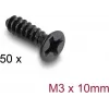 Delock set di viti per ventole M3 x 10 mm, 50 pezzi, nero 60986