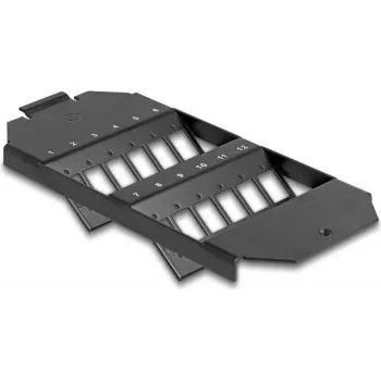 Delock supporto di montaggio in fibra ottica per pozzetto 12 porte SC simplex / LC duplex accoppiatori nero 88162