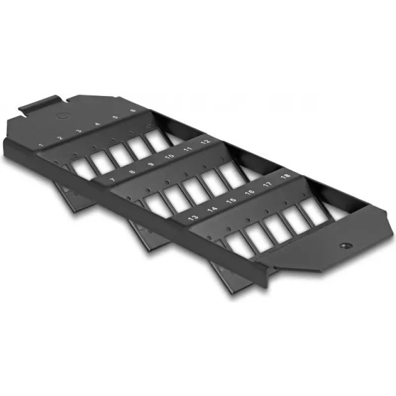 Delock supporto in fibra ottica per scatola a pavimento 18 porte per accoppiatori SC simplex / LC duplex nero (88163)