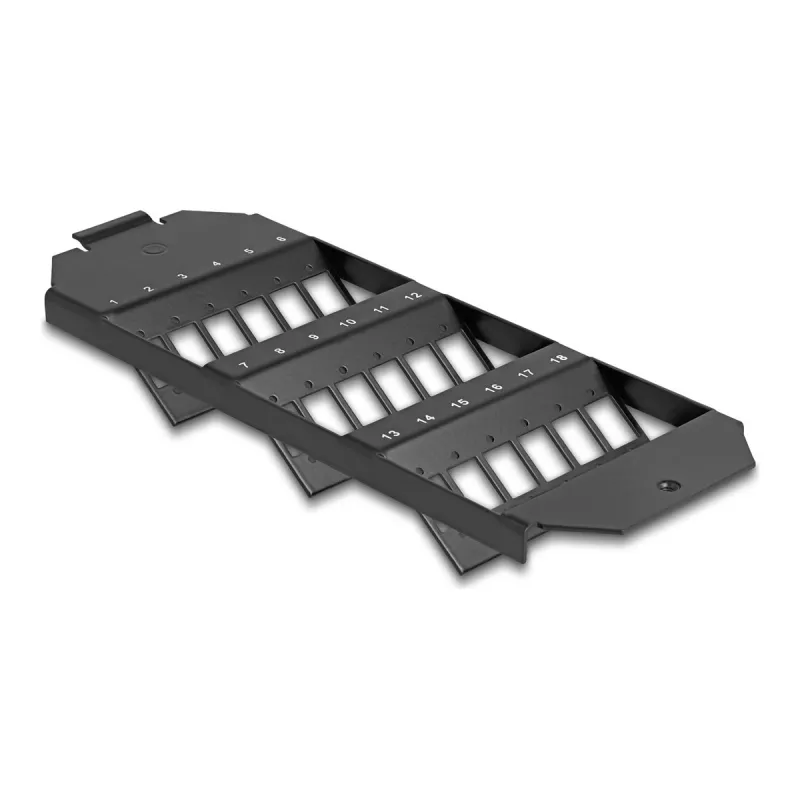 Delock supporto in fibra ottica per scatola a pavimento 18 porte per accoppiatori SC simplex / LC duplex nero (88163)