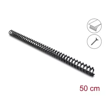 Delock Canalina portacavi flessibile, autoadesiva e avvitabile, 25 x 26 mm, lunghezza 50 cm, nero