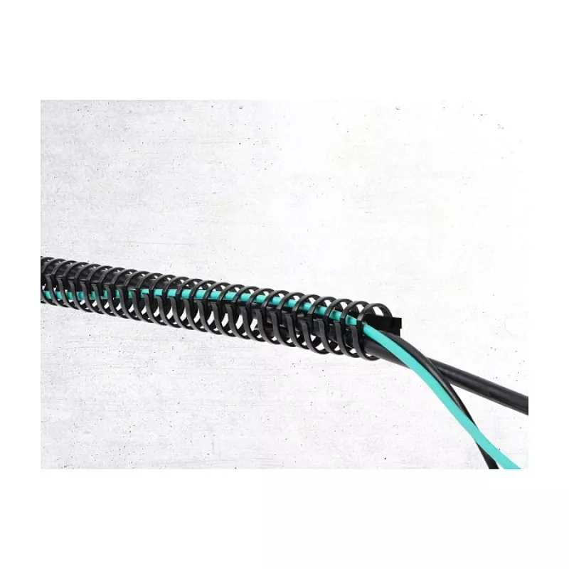 Delock Canalina portacavi flessibile autoadesiva avvitabile 34 x 35 mm - lunghezza 50 cm nero