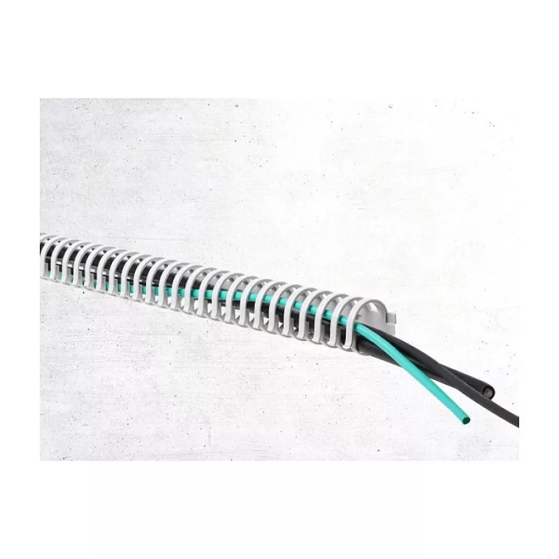 Delock Canalina flessibile per cavi autoadesiva avvitabile 34 x 35 mm - lunghezza 50 cm grigio