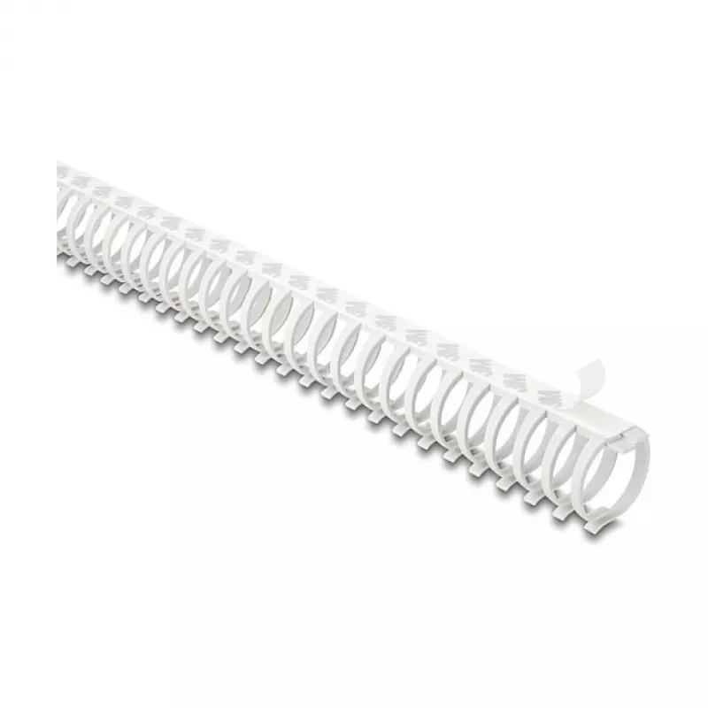 Delock Canalina flessibile per cavi autoadesiva avvitabile 34 x 35 mm - lunghezza 50 cm grigio