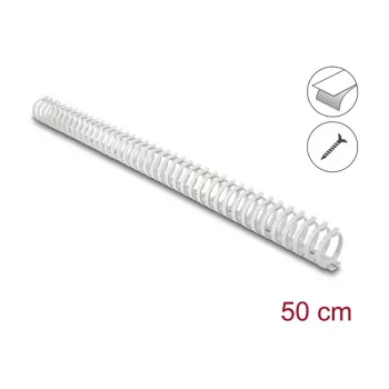 Delock Canalina flessibile per cavi autoadesiva avvitabile 34 x 35 mm - lunghezza 50 cm grigio