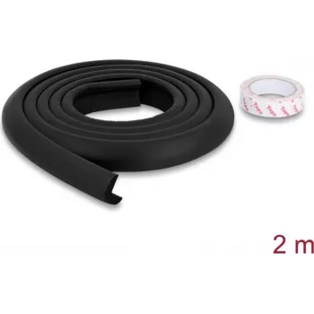 Delock striscia paraspigoli in schiuma 24 x 8 mm - lunghezza 2 m nero (18485)