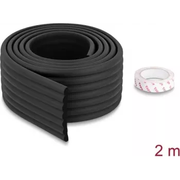 Delock striscia paraspigoli in schiuma rigata 80 x 8 mm - lunghezza 2 m nero 18487