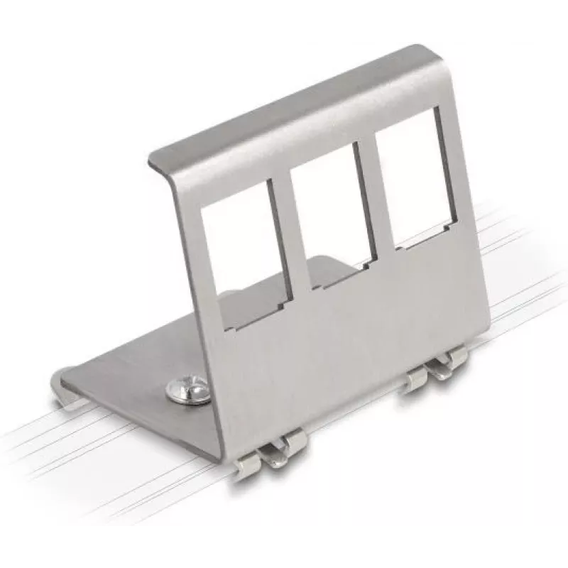 Delock supporto in metallo Keystone 3 porte per guida DIN (88139)