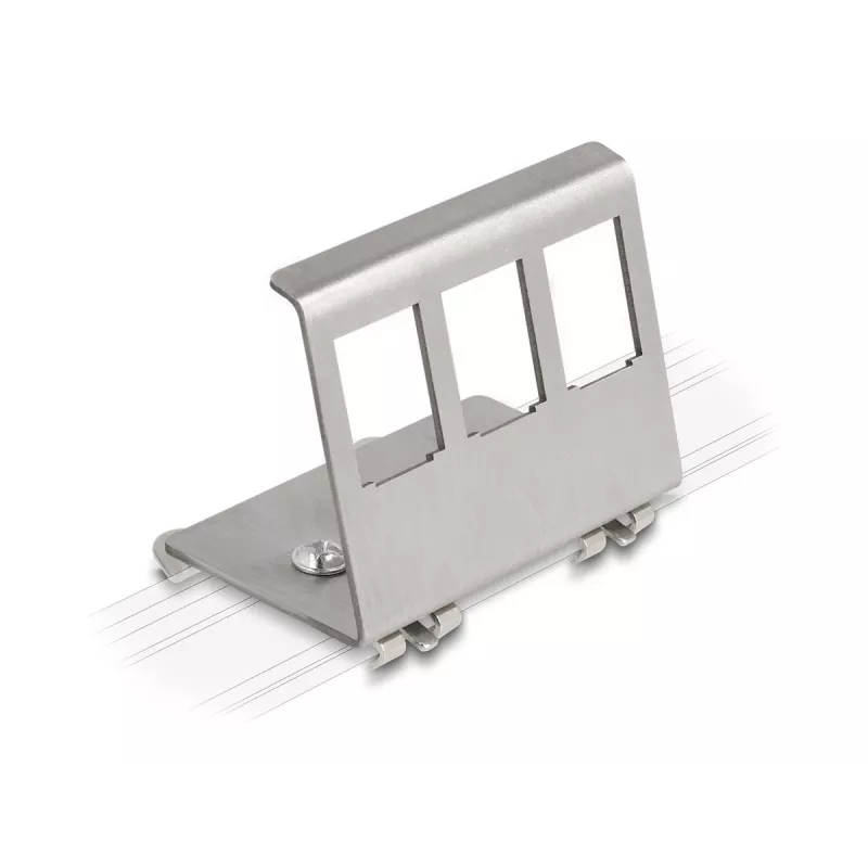 Delock supporto in metallo Keystone 3 porte per guida DIN (88139)