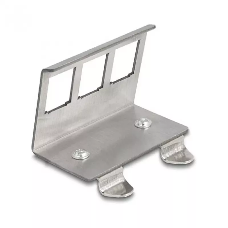 Delock supporto in metallo Keystone 3 porte per guida DIN (88139)