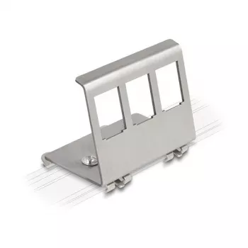 Delock supporto in metallo Keystone 3 porte per guida DIN (88139)