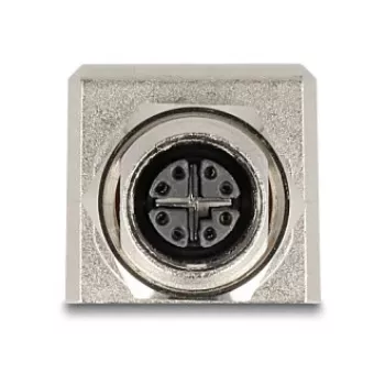 Delock Adattatore M12 codifica X 8 pin femmina a RJ45 femmina Cat.6A STP schermato dritto