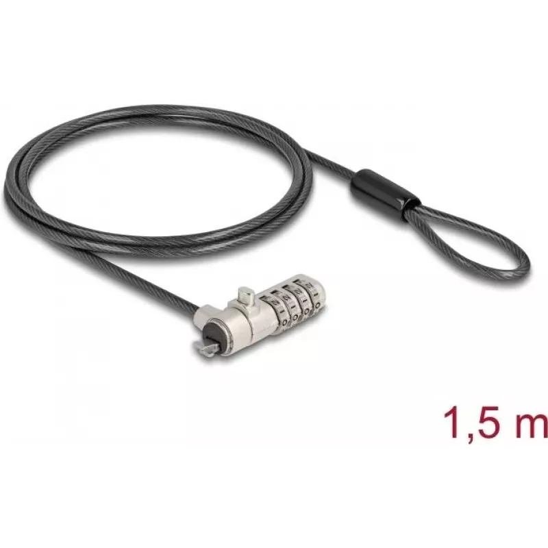 DELOCK Navilock lucchetto per laptop con combinazione numerica per slot HP Nano - cavo in acciaio al carbonio (20967)