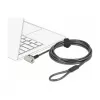Delock Navilock cavo di sicurezza per notebook con 3 testine di bloccaggio per Kensington, Noble Wedge e Nano Slot (20676)