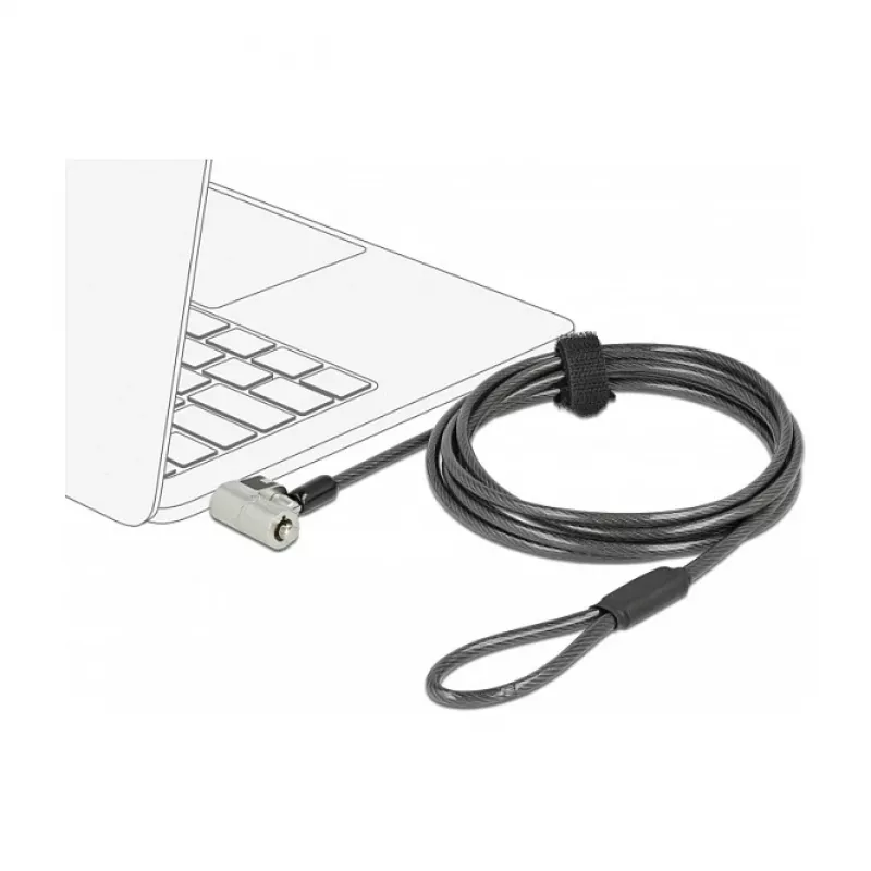 Delock Navilock cavo di sicurezza per notebook con 3 testine di bloccaggio per Kensington, Noble Wedge e Nano Slot (20676)