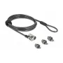 Delock Navilock cavo di sicurezza per notebook con 3 testine di bloccaggio per Kensington, Noble Wedge e Nano Slot (20676)