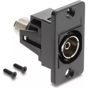 DELOCK Adattatore da incasso IEC C14 a F femmina nero 91195