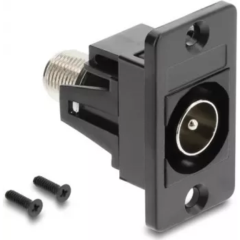DELOCK Adattatore da incasso IEC maschio a F femmina nero 91197