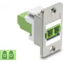 Delock Accoppiatore LC Duplex per montaggio a pannello multimodale OM5 verde lime argento flangia 91105