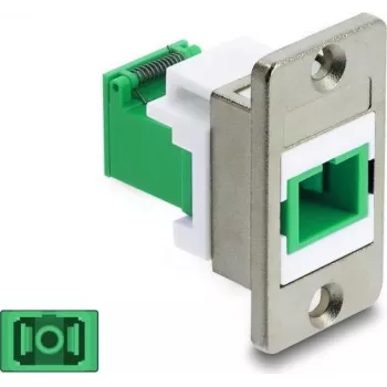 Delock Adattatore SC simplex per montaggio a pannello con sportello di protezione laser 91104