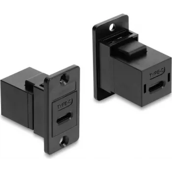 Delock Cavo da pannello USB 2.0 Type-C presa a presa, nero, 0,3 m, 480 Mbps, doppia schermatura 91926