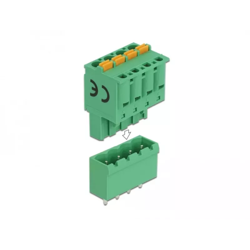 Delock set morsettiere per PCB 4 poli passo 5,08 mm verticale (66501)
