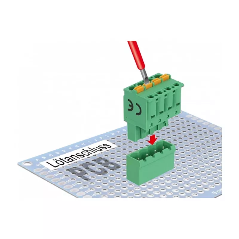 Delock set morsettiere per PCB 4 poli passo 5,08 mm verticale (66501)