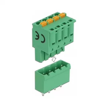 Delock set morsettiere per PCB 4 poli passo 5,08 mm verticale (66501)