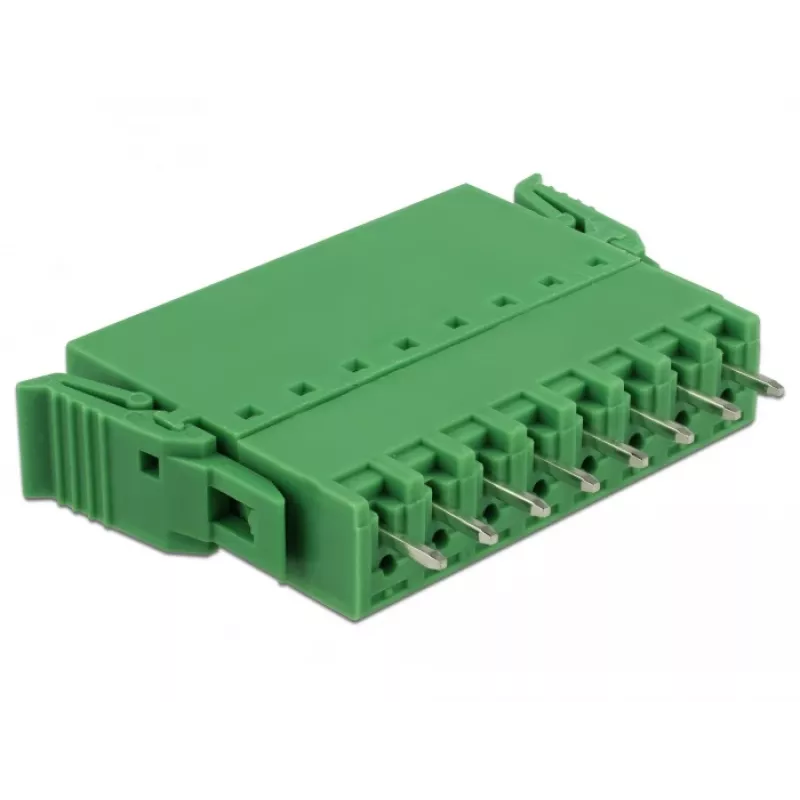 Delock set morsettiere PCB 8 poli passo 3,81 mm verticale verde (10 pezzi) 65974
