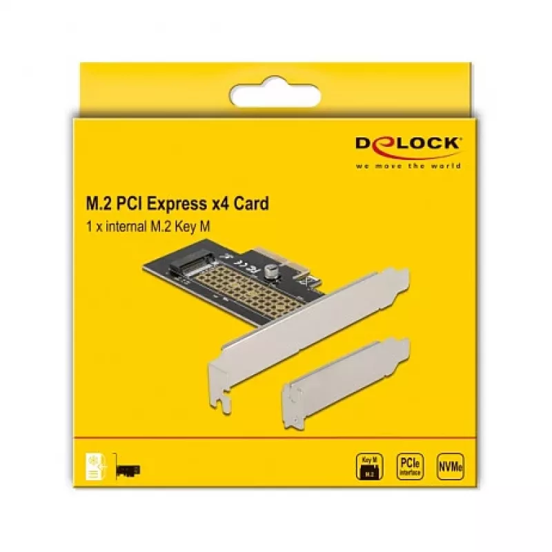 Delock scheda PCI Express x4 a 1 x NVMe M.2 Key M interno 80 mm - formato Low Profile 90047