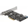 Delock scheda PCI Express x4 a 4 x USB Type-C + 1 x USB Type-A - SuperSpeed USB 10 Gbps - formato low profile, controller USB