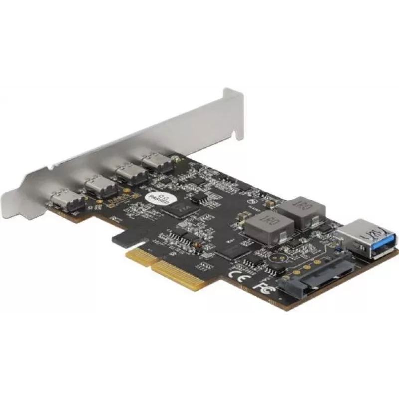 Delock scheda PCI Express x4 a 4 x USB Type-C + 1 x USB Type-A - SuperSpeed USB 10 Gbps - formato low profile, controller USB