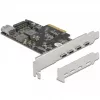 Delock scheda PCI Express x4 a 4 x USB Type-C + 1 x USB Type-A - SuperSpeed USB 10 Gbps - formato low profile, controller USB
