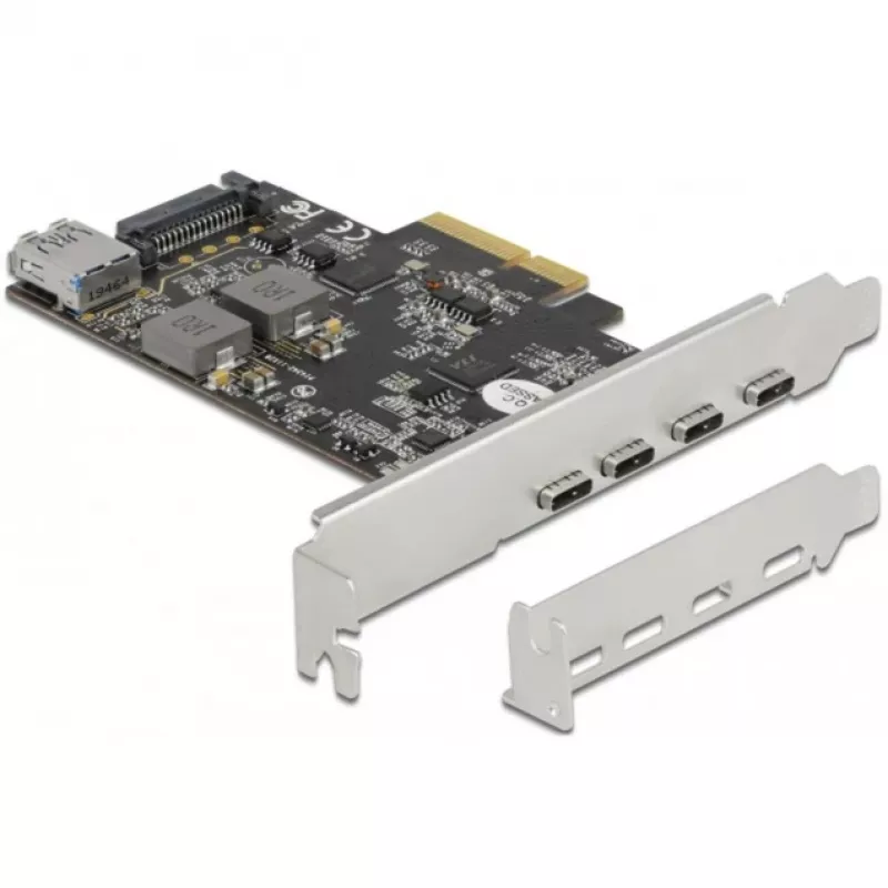 Delock scheda PCI Express x4 a 4 x USB Type-C + 1 x USB Type-A - SuperSpeed USB 10 Gbps - formato low profile, controller USB