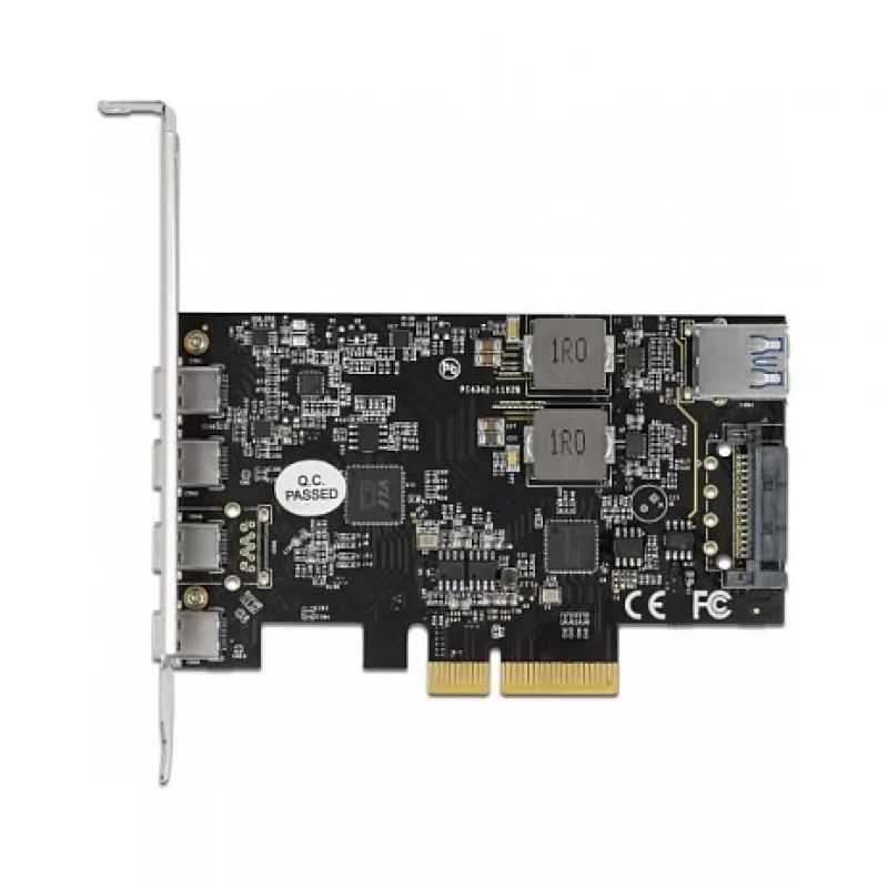 Delock scheda PCI Express x4 a 4 x USB Type-C + 1 x USB Type-A - SuperSpeed USB 10 Gbps - formato low profile, controller USB