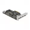 Delock scheda PCI Express x4 a 4 x USB Type-C + 1 x USB Type-A - SuperSpeed USB 10 Gbps - formato low profile, controller USB