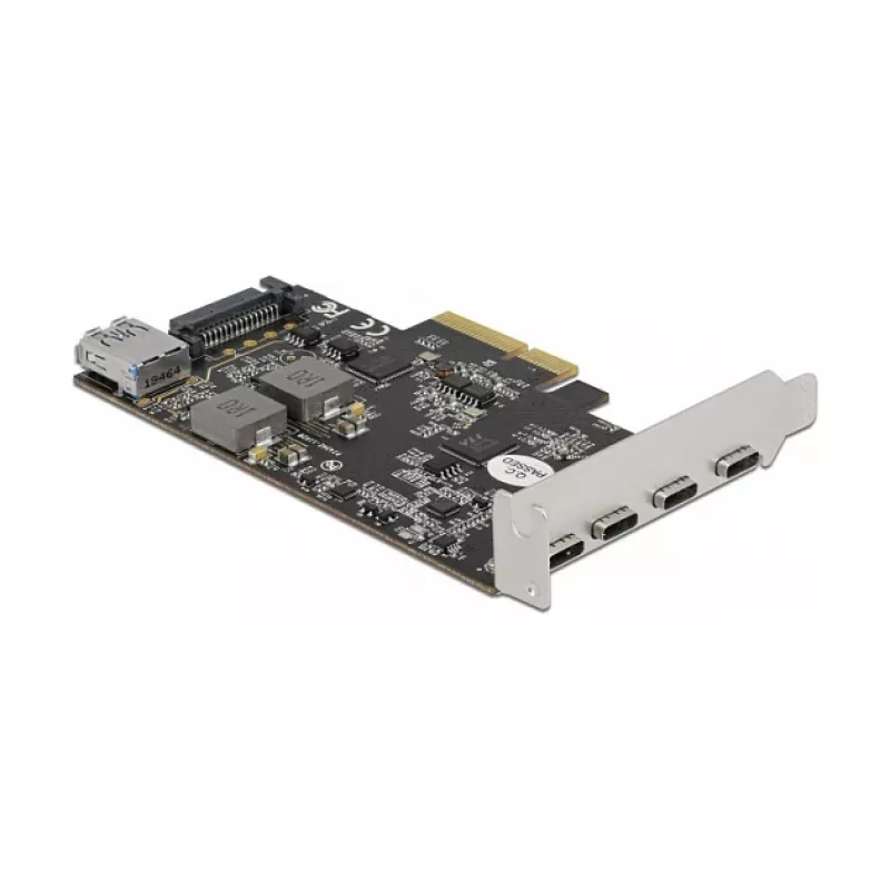 Delock scheda PCI Express x4 a 4 x USB Type-C + 1 x USB Type-A - SuperSpeed USB 10 Gbps - formato low profile, controller USB