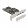 Delock scheda PCI Express x4 a 4 x USB Type-C + 1 x USB Type-A - SuperSpeed USB 10 Gbps - formato low profile, controller USB