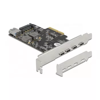 Delock scheda PCI Express x4 a 4 x USB Type-C + 1 x USB Type-A - SuperSpeed USB 10 Gbps - formato low profile, controller USB