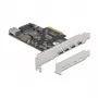 Delock scheda PCI Express x4 a 4 x USB Type-C + 1 x USB Type-A - SuperSpeed USB 10 Gbps - formato low profile, controller USB