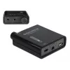 Delock amplificatore stereo portatile per cuffie con due uscite e bass boost