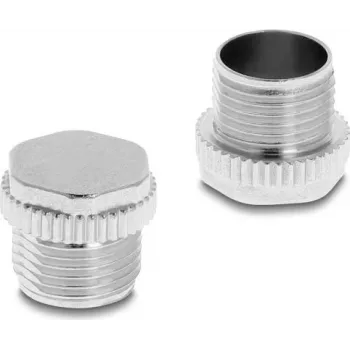 Delock tappo di protezione per connettore femmina M12, avvitabile, metallo, IP67 a prova di polvere e acqua (60843)